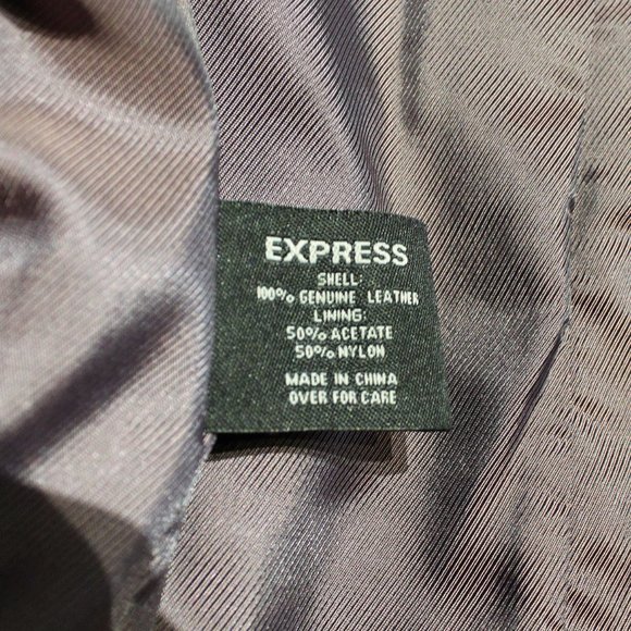 EXPRESS Women’s Black Leather Zip Jacket Size 6 | Motorcycle | Biker | Coat - Picture 7 of 8